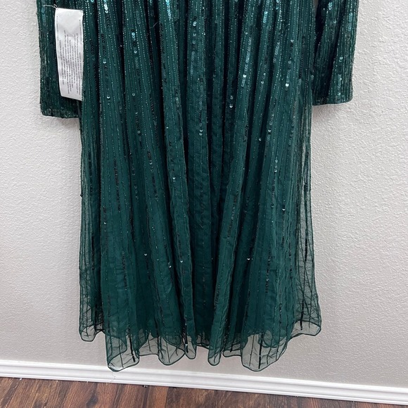 NEW $598 MAC DUGGAL 5529 EMERALD GREEN SEQUIN MIDI DRESS 5529 Plus Size … - Picture 10 of 16
